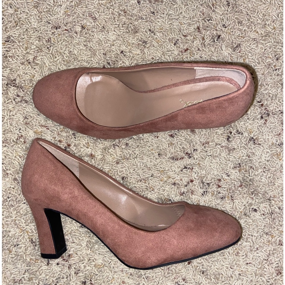 Qupid Pink Suede Heels